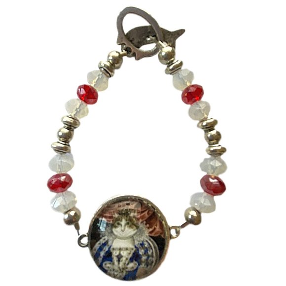 Regal Queen of Cats Cabochon Beaded Bracelet NEW - Picture 7 of 16